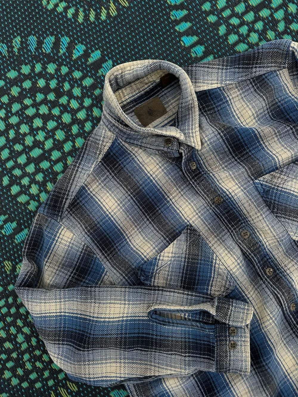 St. John's Bay Plaid Flannel Shirt Blue